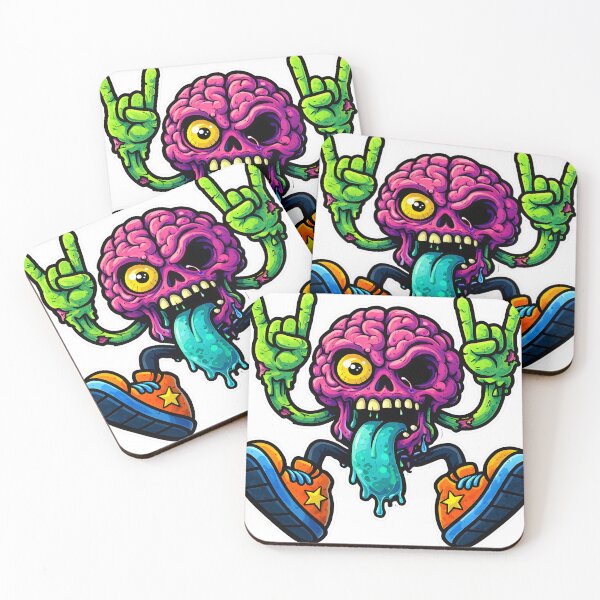 Item preview, Rock on Zombie Brain Cartoon Sticker designed and sold by RumiRogue.