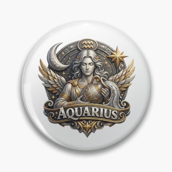 Item preview, Aquarius Zodiac Sign – Unique Water-Bearer Astrology Design for Aquarius Birthday Gift designed and sold by Cauldron Crafts.