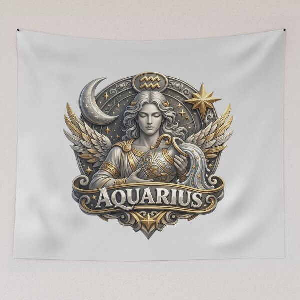 Item preview, Aquarius Zodiac Sign – Unique Water-Bearer Astrology Design for Aquarius Birthday Gift designed and sold by Cauldron Crafts.
