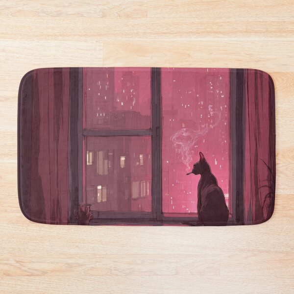 Item preview, Cat sits by window at night designed and sold by anytka.
