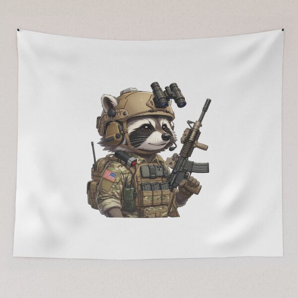 Item preview, Tactical raccoon designed and sold by RAWLIFEGRAPHIC.