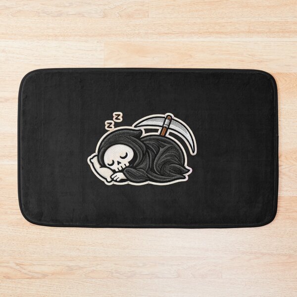 Item preview, Cute Grim Reaper Sleeping | Cozy Skeleton Patch Design designed and sold by ColorSplash123.
