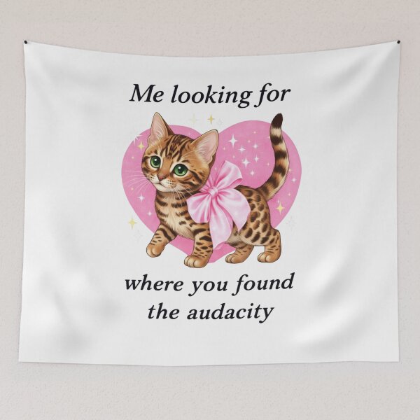 Item preview, Me Looking For Where You Found The Audacity Funny Sarcastic Cat designed and sold by krystalRomanart.