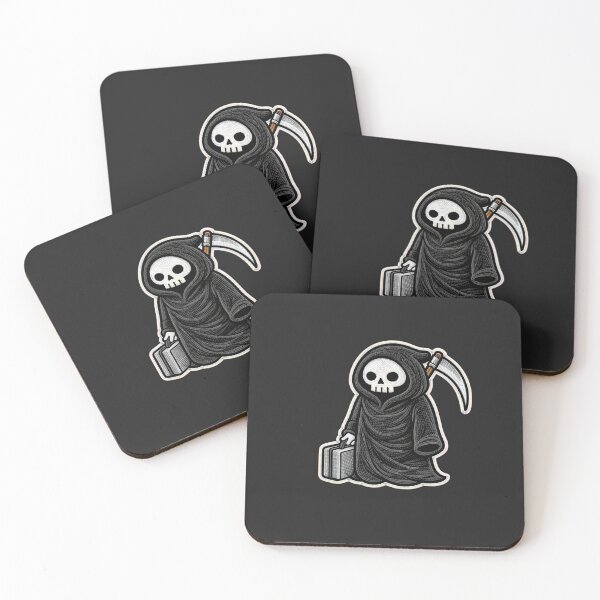 Item preview, Cute Grim Reaper Travel | Suitcase Skeleton Patch Design designed and sold by ColorSplash123.