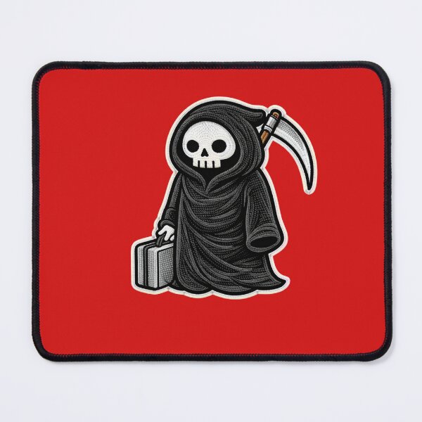 Item preview, Cute Grim Reaper Travel | Suitcase Skeleton Patch Design designed and sold by ColorSplash123.