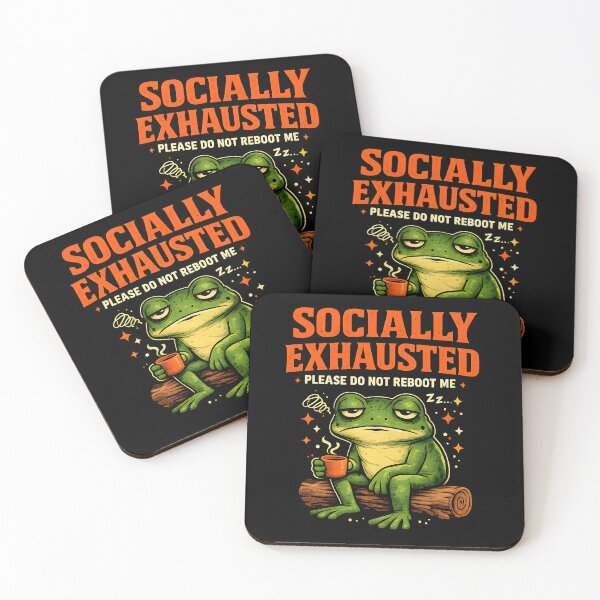 Item preview, Socially Exhausted Frog designed and sold by Stikaro.