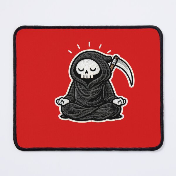 Item preview, Cute Grim Reaper Meditation | Zen Skeleton Patch Design designed and sold by ColorSplash123.
