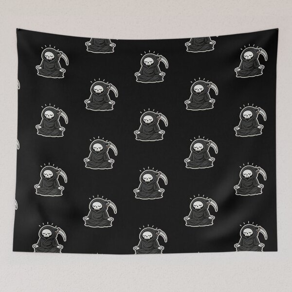 Item preview, Cute Grim Reaper Meditation | Zen Skeleton Patch Design designed and sold by ColorSplash123.
