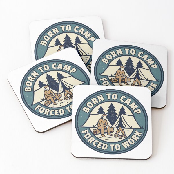 Item preview, Born to Camp Forced to Work Sticker | Vintage Camping Badge | Retro Camper Design | Outdoor Lifestyle Graphic designed and sold by Fierce Wave Supply Co..