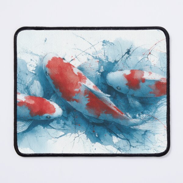 Item preview, Koi fish swim in blue water colors designed and sold by anytka.
