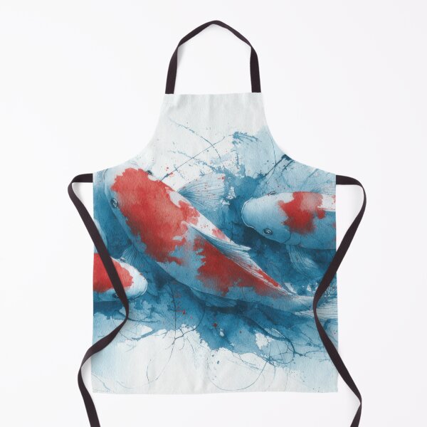 Item preview, Koi fish swim in blue water colors designed and sold by anytka.