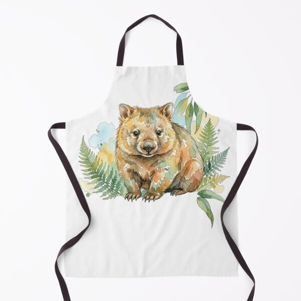 Item preview, HQ Watercolor Wombat Daintree Rainforest Art designed and sold by ABArtByAlexST.