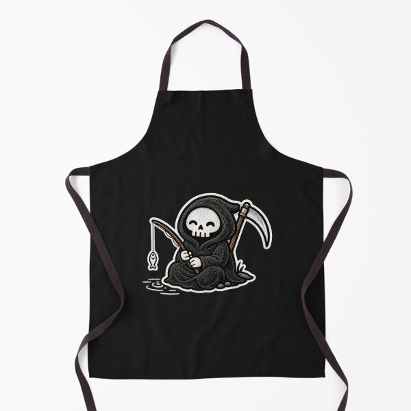 Item preview, Cute Grim Reaper Fishing | Relaxed Skeleton Patch Design designed and sold by ColorSplash123.