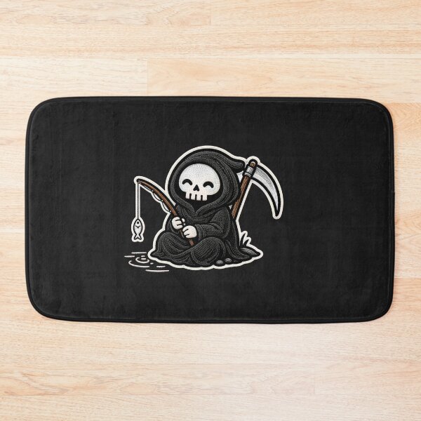 Item preview, Cute Grim Reaper Fishing | Relaxed Skeleton Patch Design designed and sold by ColorSplash123.