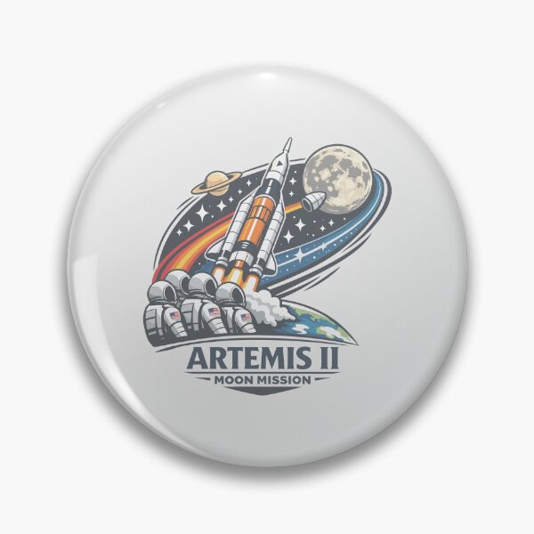 Item preview, Artemis II Moon Mission Washed Effect T-Shirt – Vintage Space Exploration Graphic with Astronauts & Cosmic Journey Design designed and sold by paulo silveira.