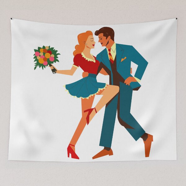 Item preview, Romantic Vintage Dance Illustration designed and sold by DesignbyAnnaM.