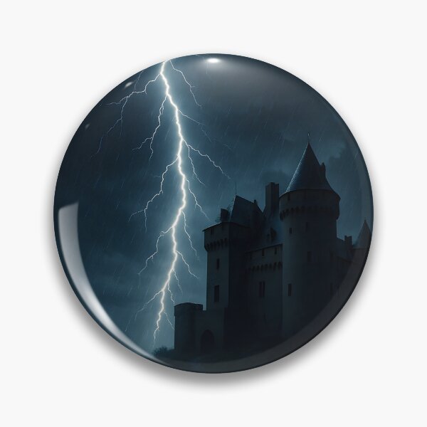 Item preview, Castle in a thunderstorm with lightning over a night landscape (AI generated) designed and sold by MS - AI - creative.