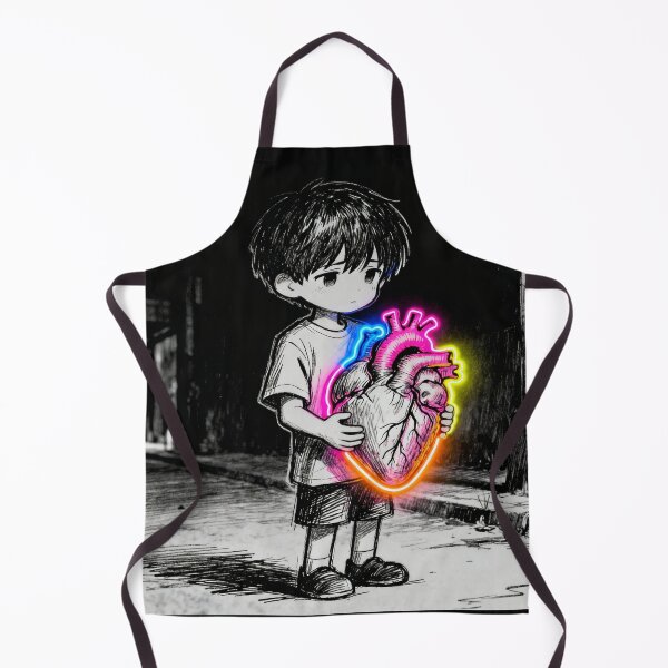Item preview, Broken Heart – Emotional Street Art Boy Holding Heart | Dark Aesthetic Illustration designed and sold by PLUSHIWORLDtm.