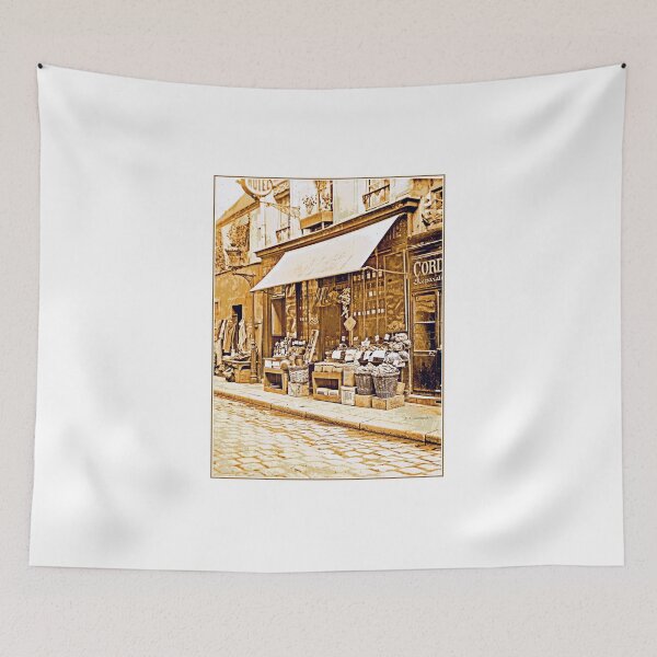 Item preview, Paris, France, Side Street with Shops, 1903 designed and sold by AMacGPhilly.