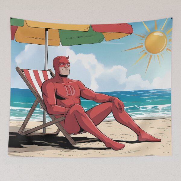 Item preview, Sun-Kissed Vigilante Design | Pop Art Beach & Relaxation Illustration designed and sold by LoomisDreams.
