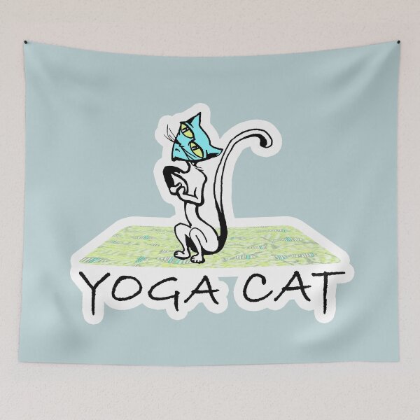 Item preview,  Yoga Cat on a woven rug for yogalovers designed and sold by Mevissart.