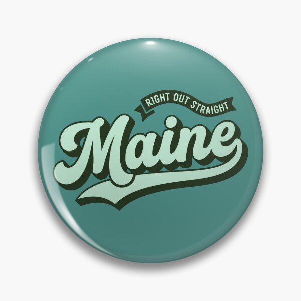 Item preview, Maine Right Out Straight Retro 70s Baseball Script Vector designed and sold by Cozy-Old-Pub.