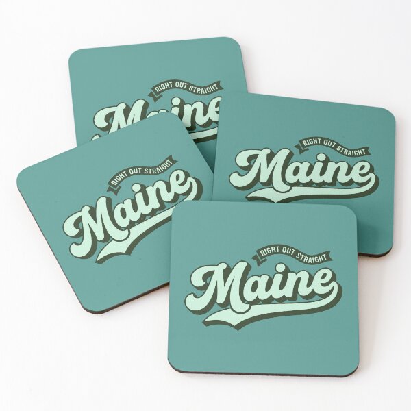 Item preview, Maine Right Out Straight Retro 70s Baseball Script Vector designed and sold by Cozy-Old-Pub.