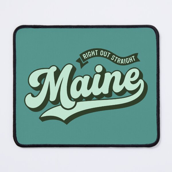 Item preview, Maine Right Out Straight Retro 70s Baseball Script Vector designed and sold by Cozy-Old-Pub.