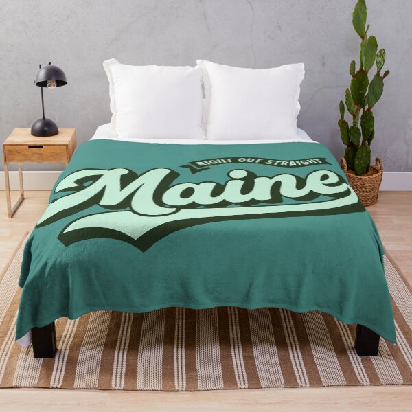 Item preview, Maine Right Out Straight Retro 70s Baseball Script Vector designed and sold by Cozy-Old-Pub.