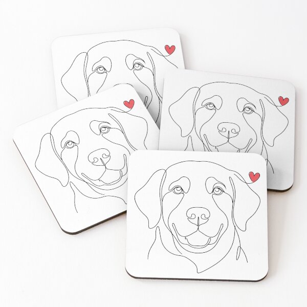 Item preview, Minimalist Golden Retriever Line Art with Red Heart designed and sold by MrHamsterDesigns.