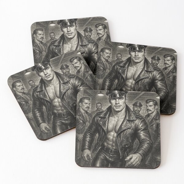 Item preview, Vintage Gay Leather Legends Berlin Bikers "Come Here" Tom of Finland Tribute Gay Pride Graphic Design designed and sold by ItsAKinkThing.