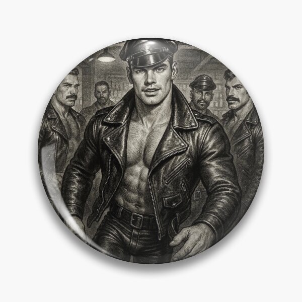 Item preview, Vintage Gay Leather Legends Berlin Bikers "Come Here" Tom of Finland Tribute Gay Pride Graphic Design designed and sold by ItsAKinkThing.