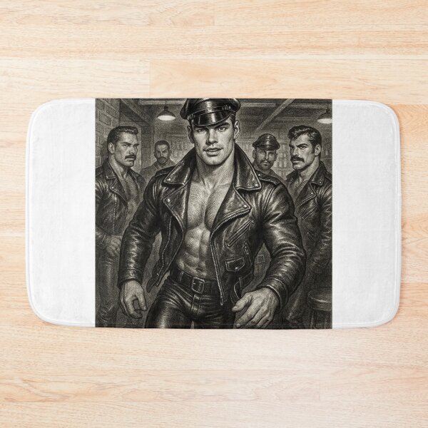 Item preview, Vintage Gay Leather Legends Berlin Bikers "Come Here" Tom of Finland Tribute Gay Pride Graphic Design designed and sold by ItsAKinkThing.