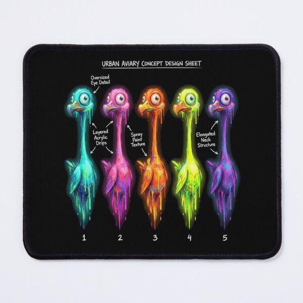 Item preview, Urban Aviary Concept Sheet – Neon Street Art Birds | Colorful Pop Art Illustration designed and sold by PLUSHIWORLDtm.