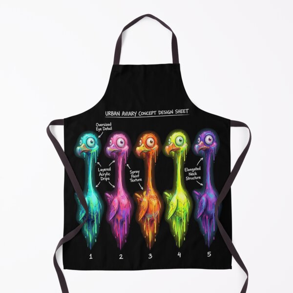 Item preview, Urban Aviary Concept Sheet – Neon Street Art Birds | Colorful Pop Art Illustration designed and sold by PLUSHIWORLDtm.