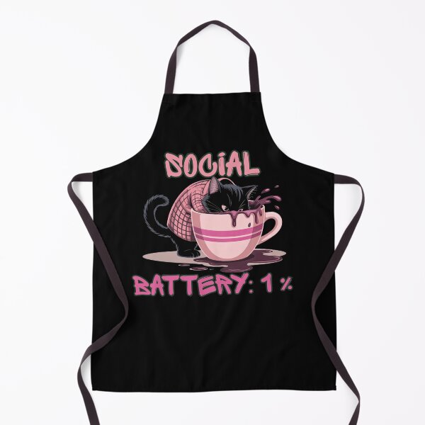 Item preview, Social Battery 1% Cat – Funny Introvert Low Energy Meme designed and sold by StaticMood.