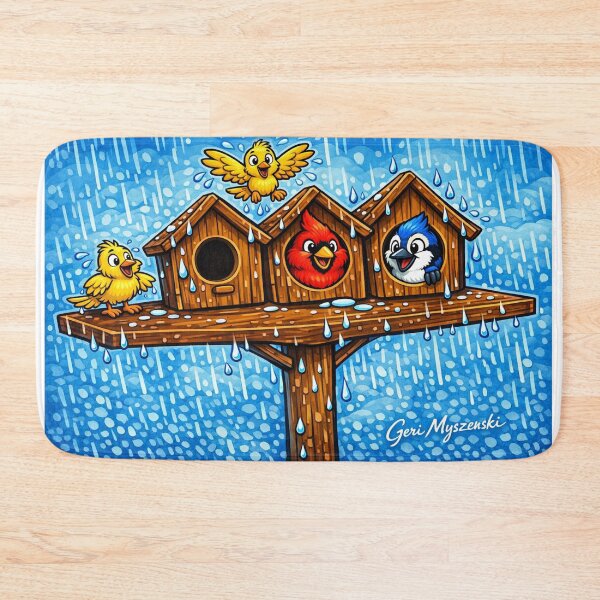 Item preview, Cartoon Birds on a Rainy Day designed and sold by The Art Queen Of Michigan .