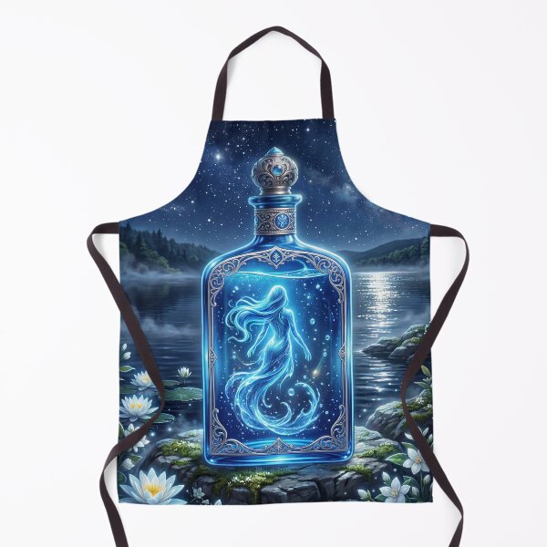 Item preview, Moonlit Spirit in a Bottle – Magical Water Creature Fantasy Art designed and sold by Herzbaumatelier.