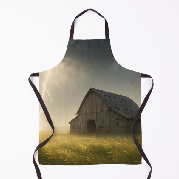 Item preview, Thunderstorm over a field with a barn and lightning in the storm light (AI generated) designed and sold by MS - AI - creative.