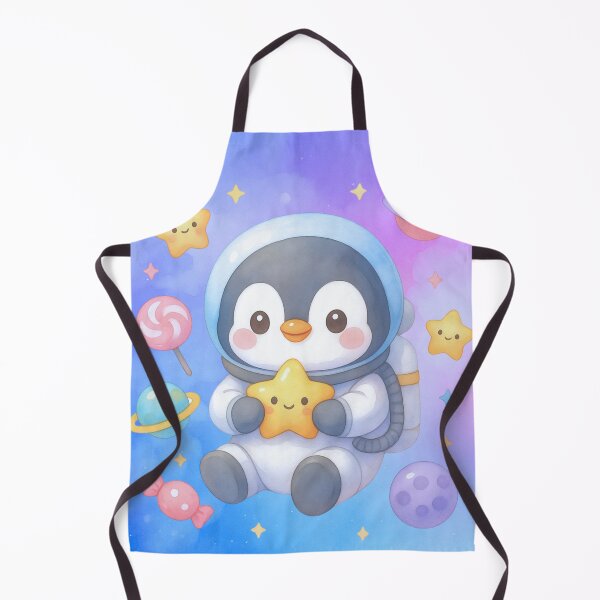Item preview, Cute Penguin Astronaut Holding Star – Kawaii Pastel Space Galaxy Art designed and sold by p-frosty-design.