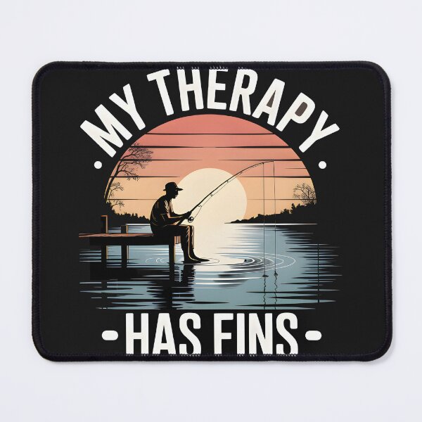 Item preview, My Therapy Has Fins – Vintage Sunset Fishing Fisherman Silhouette designed and sold by Naviora.