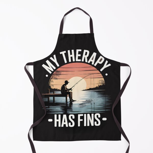 Item preview, My Therapy Has Fins – Vintage Sunset Fishing Fisherman Silhouette designed and sold by Naviora.