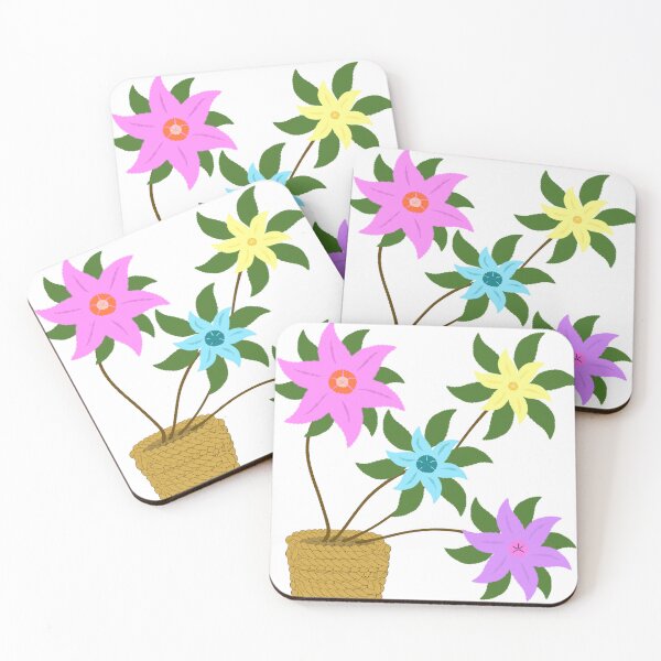 Item preview, Colorful Flowers in Woven Basket designed and sold by MigWhimsy.