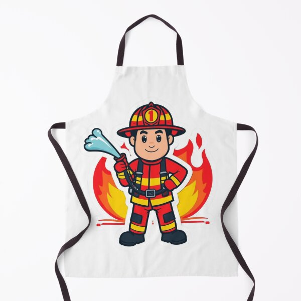 Item preview, Brave Firefighter With Hose Hero First Responder Sticker designed and sold by NeonNerdStudio.