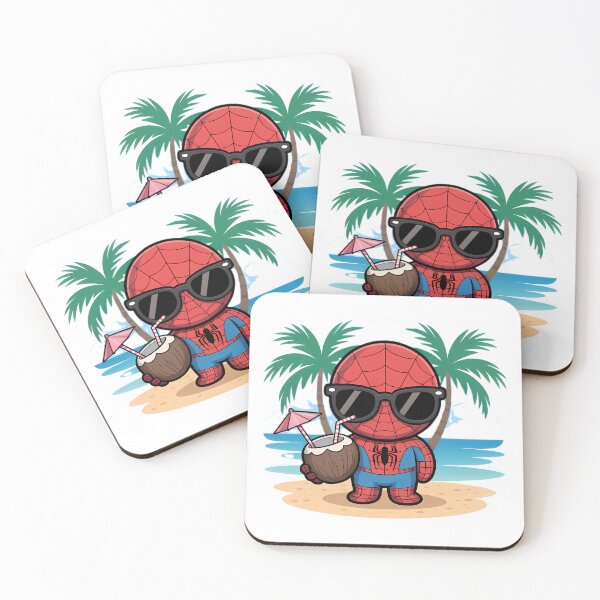 Item preview, Chibi Hero Beach Sticker | Kawaii Vacation & Coconut Drink Design designed and sold by LoomisDreams.