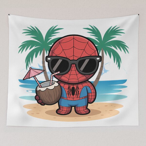 Item preview, Chibi Hero Beach Sticker | Kawaii Vacation & Coconut Drink Design designed and sold by LoomisDreams.