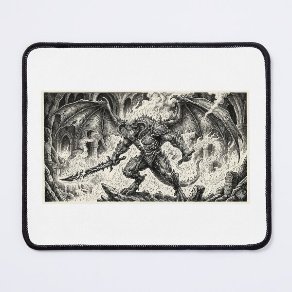 Item preview, Ancient Shadow Demon – Fire and Darkness Line Art designed and sold by furrydrool.
