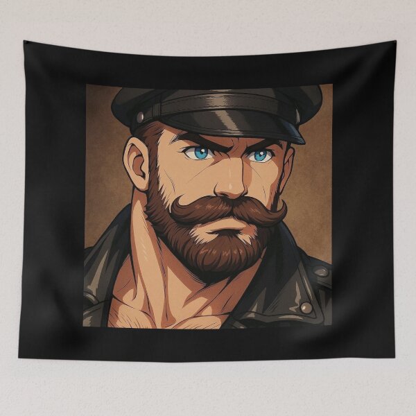 Item preview, Gay Retro Anime Vintage Leather Biker Colorsplash Tom of Finland Tribute Leather Pride Graphic Design designed and sold by ItsAKinkThing.