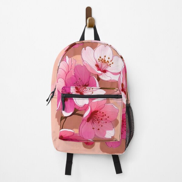 Item preview, Pink Sakura Cherry Blossom Branches on Soft Peach Background designed and sold by MaisonMaroMara.