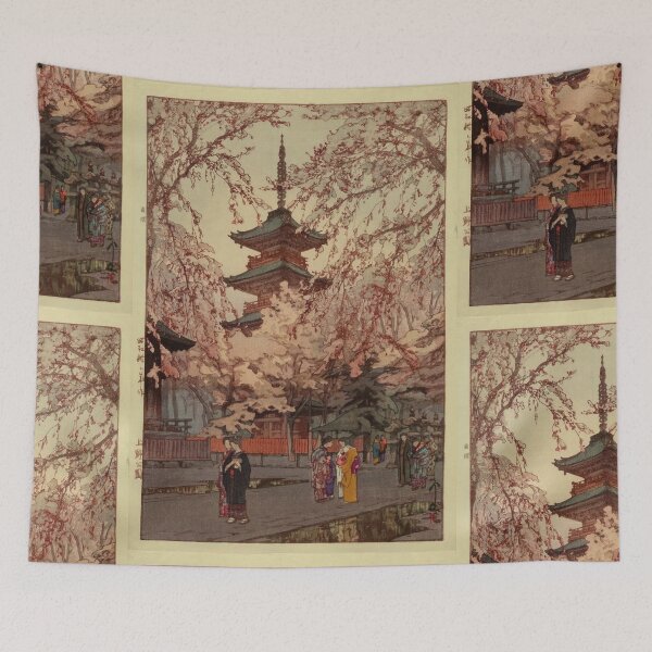 Item preview, Glimpse of Ueno Park by Yoshida Hiroshi : serene spring Japanese poster designed and sold by artofuniverse.